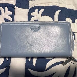 Coach Blue Leather Wallet